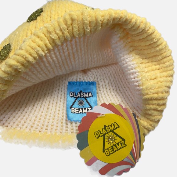 Plasma Beamz Hand-Knitted Chinelle Sunshine and Daisies Beanie